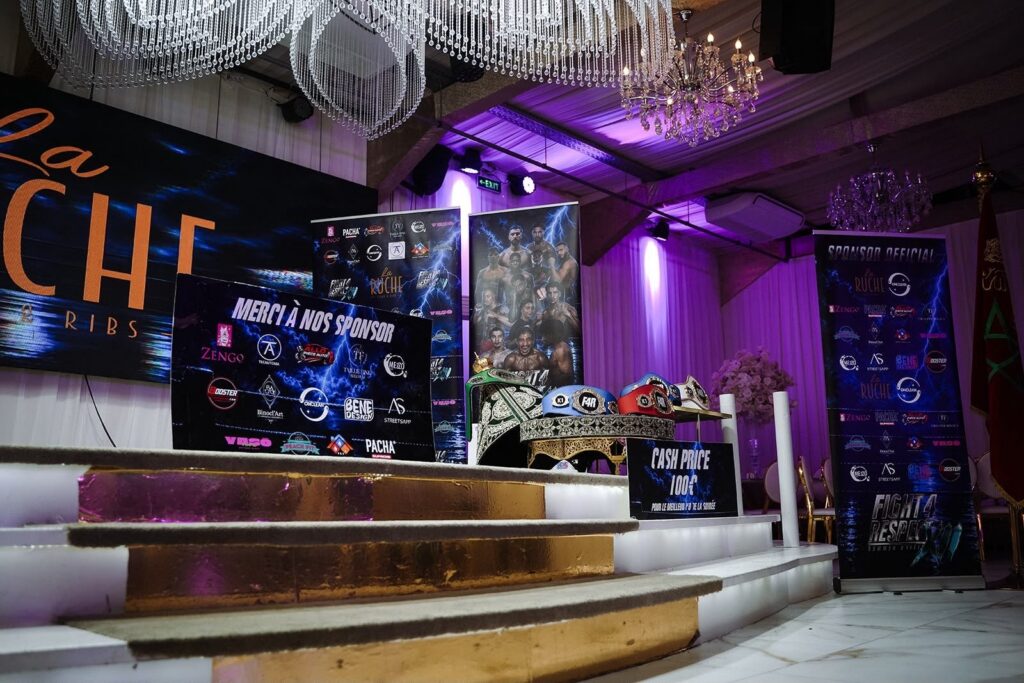 Salle Event Palace configurée pour une soirée sportive